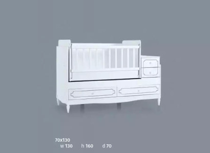 Childrens bed Infant Baby Toddler Bed Wooden bed White with shelves